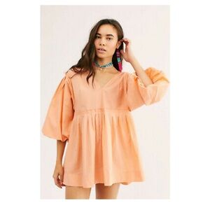 Free People Sophie Tunic Dress Ruffle Pintuck